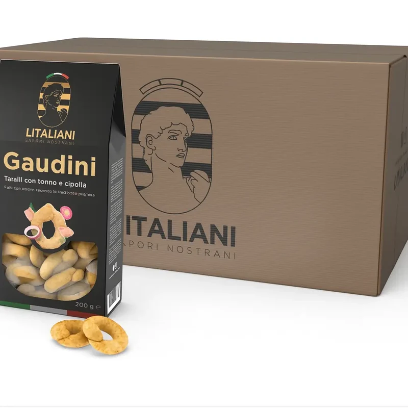 Gaudini – 24 Packungen Taralli mit Thunfisch & Zwiebel 4800 g