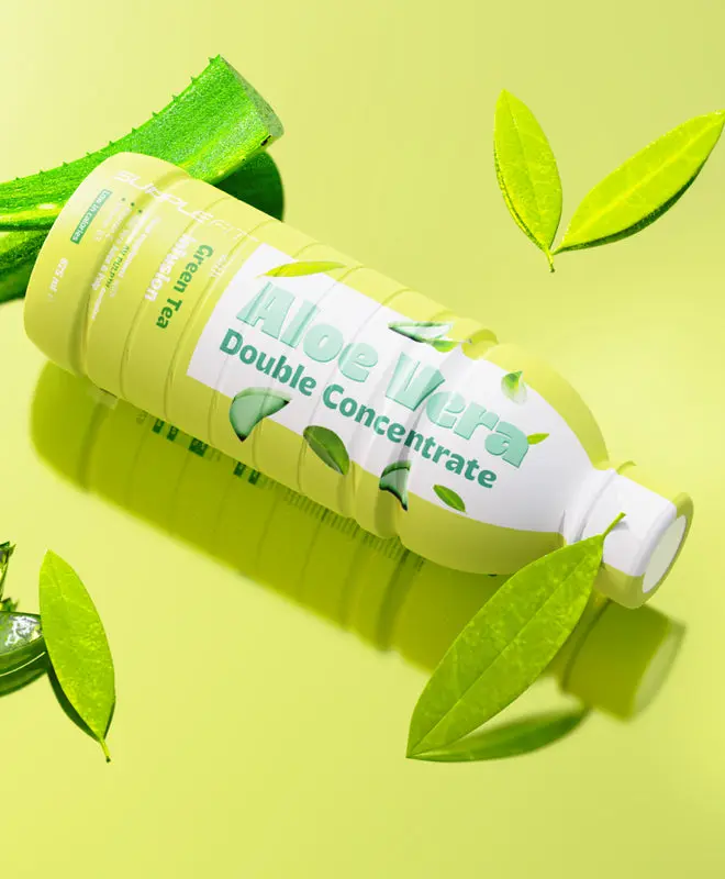 ALOE VERA, Blattsaft & Blattmark mit Grünem Tee - 675 ml - INTB062
