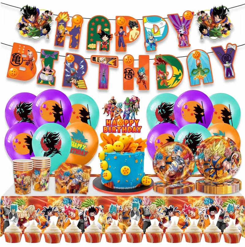 Kit Décoration Anniversaire Dragon Ball Z – Vaisselle et Ballons