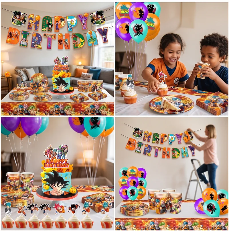 Kit Décoration Anniversaire Dragon Ball Z – Vaisselle et Ballons