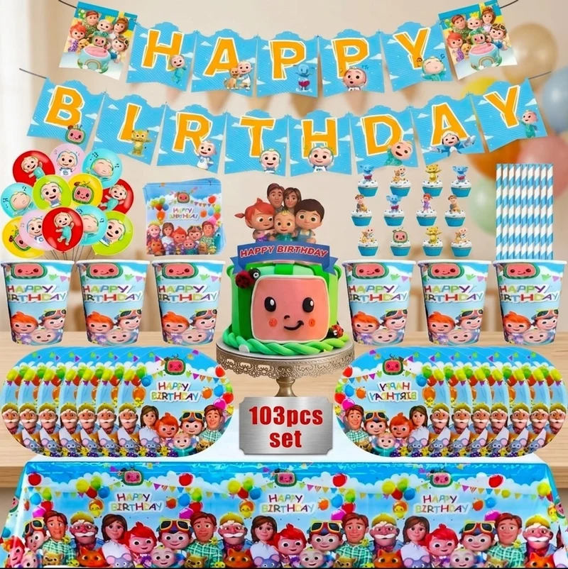Kit Décoration Anniversaire Cocomelon – 103 Pièces