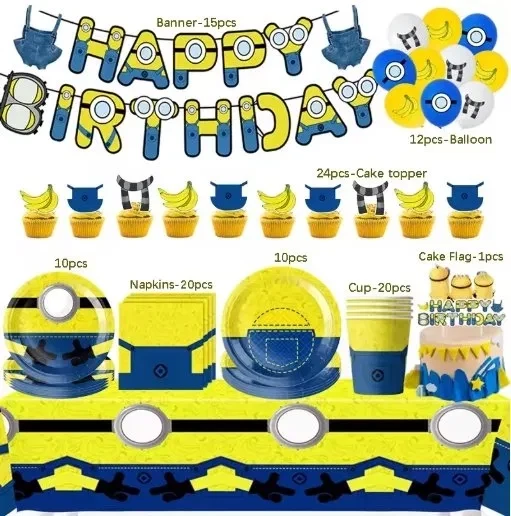 Kit Décoration Anniversaire Minions – Pack Complet