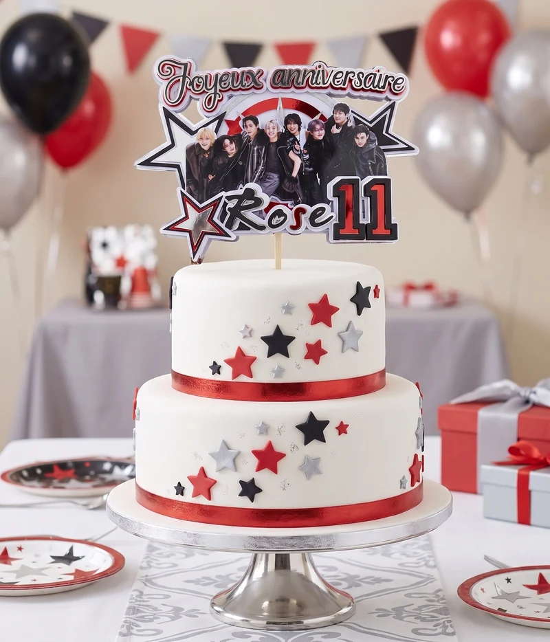 Cake Topper Stray Kids Personnalisé – Décoration Gâteau