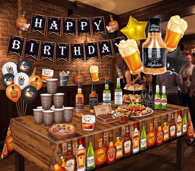 Kit Décoration Anniversaire Whisky & Bière – Club Premium