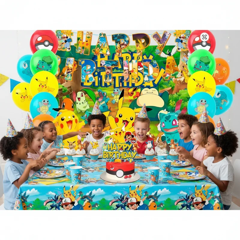 Kit Décoration Anniversaire Pokémon – Attrapez-les Tous