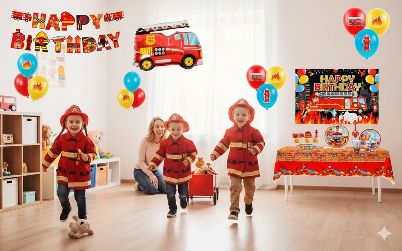 Kit Décoration Anniversaire Sapeurs-Pompiers