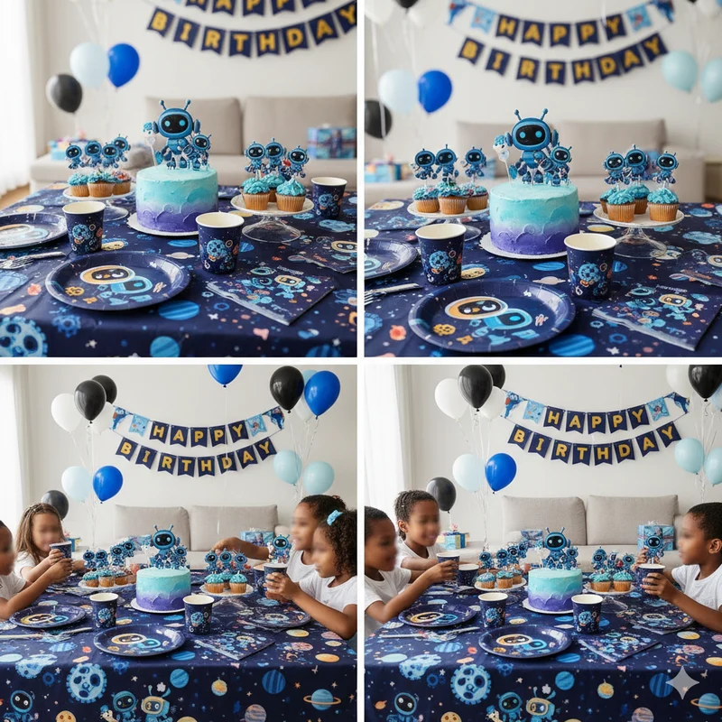 Kit Décoration Anniversaire Astro Bot – Thème Galaxie (93 Pièces)