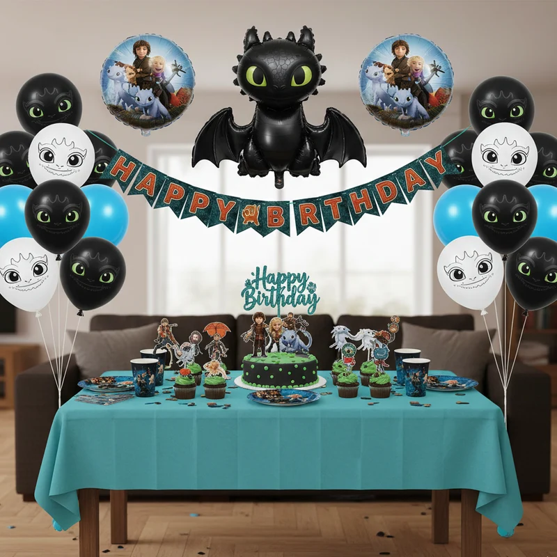 Kit Décoration Anniversaire Dragons – Croque-Mou & Furie Éclair