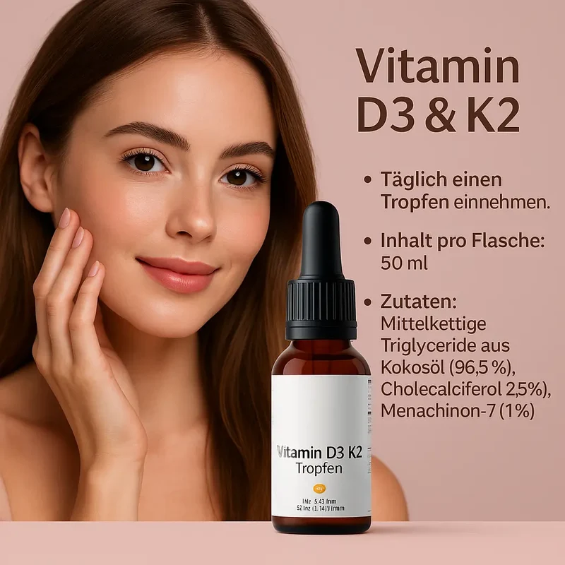 Vitamin D3 + K2 - 1.700 Tropfen (1.000 I.E.) - 50ml