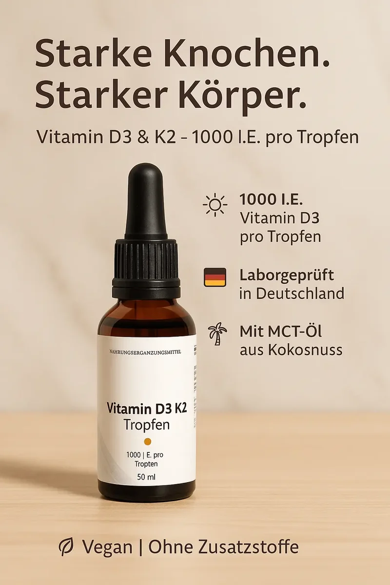 Vitamin D3 + K2 - 1.700 Tropfen (1.000 I.E.) - 50ml