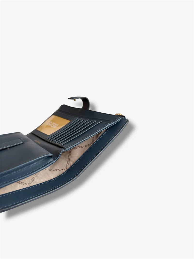 Michael Kors Double Zip Geldbörse mit Handyfach navy