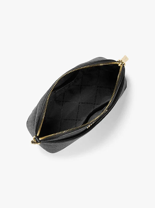 Michael Kors Jet Set Travel Medium Dome Crossbody Bag schwarz gold Logo