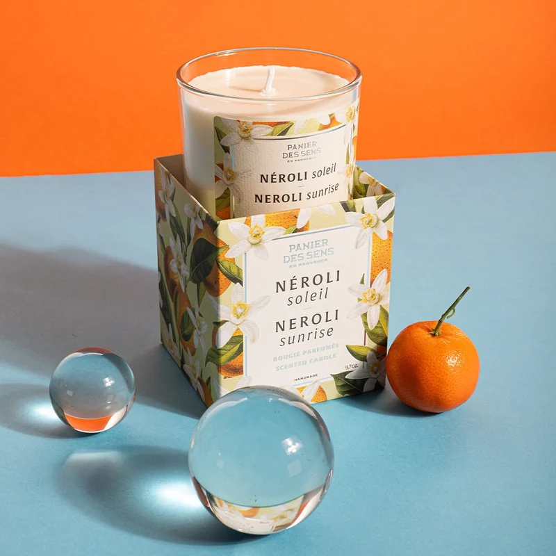 Bougie parfumée cire végétale - Parfum Néroli Soleil 275g