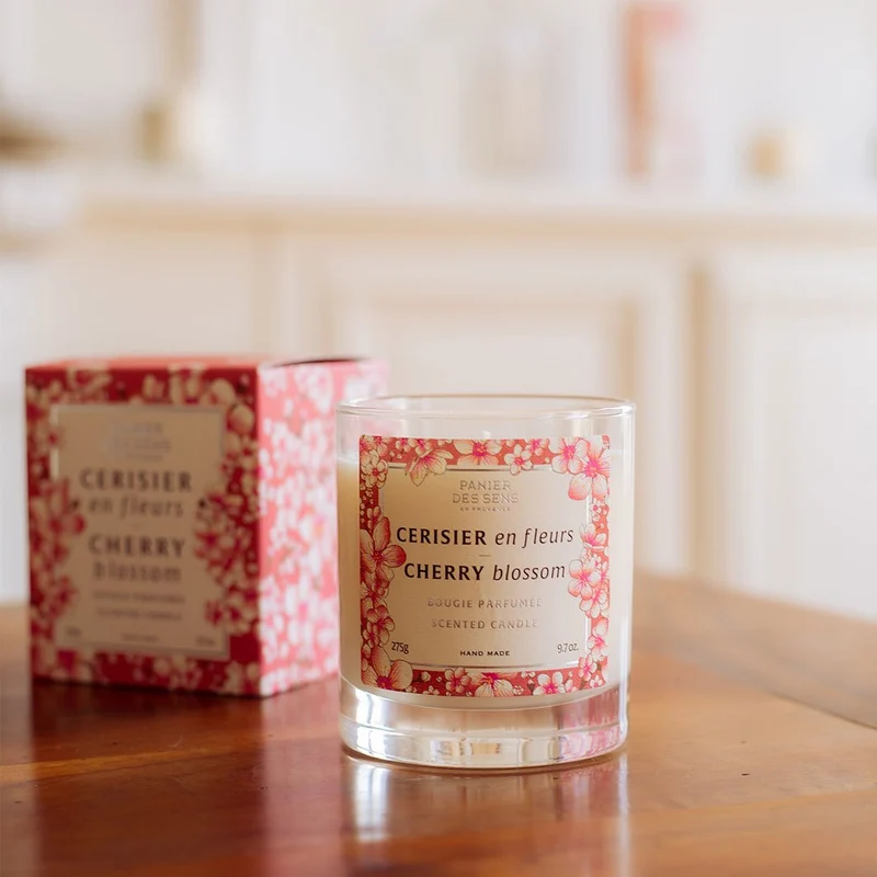 Bougie parfumée cire végétale - Parfum Cerisier en Fleurs 275g
