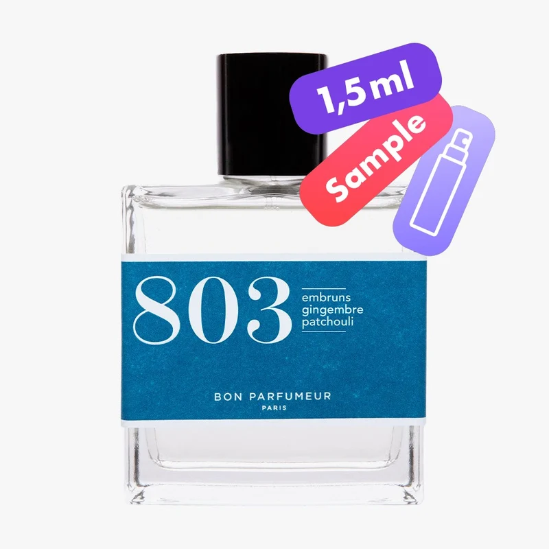 803 Eau de Parfum – Sea Spray, Ginger, Patchouli – Sample