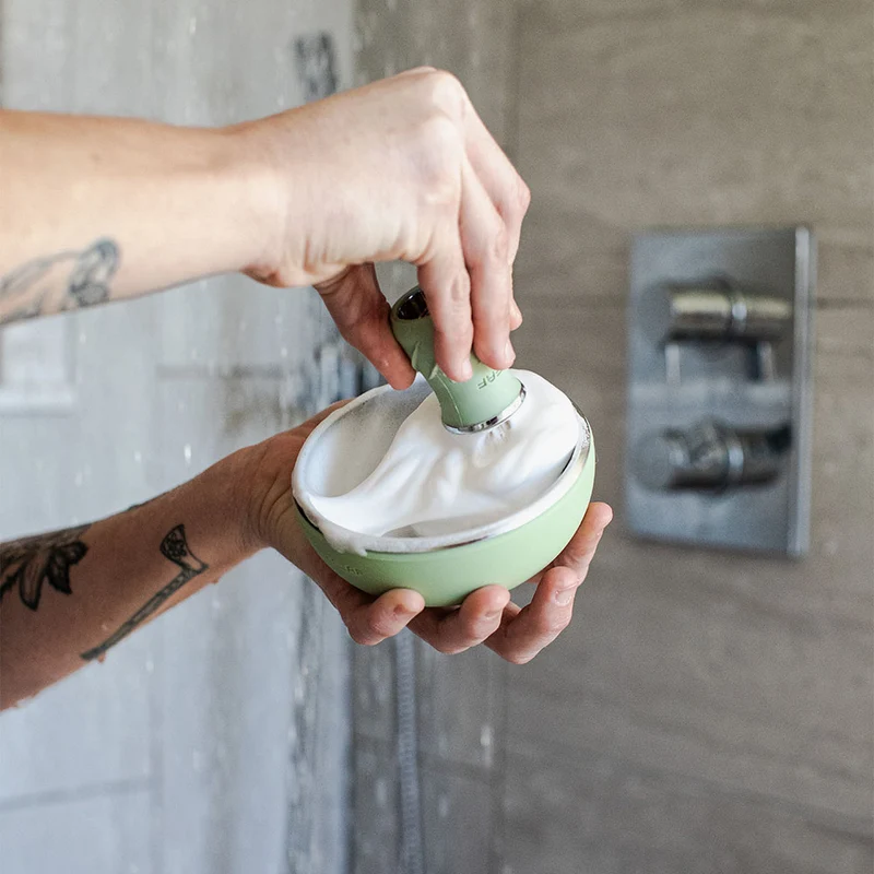 Shave Bowl & Brush Set – Sage