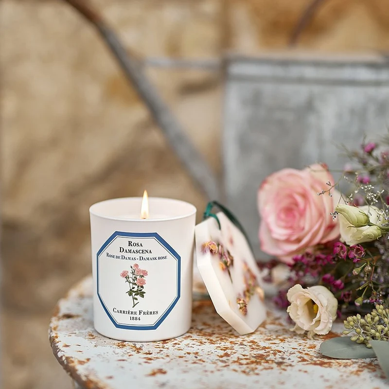 Bougie rose de Damas