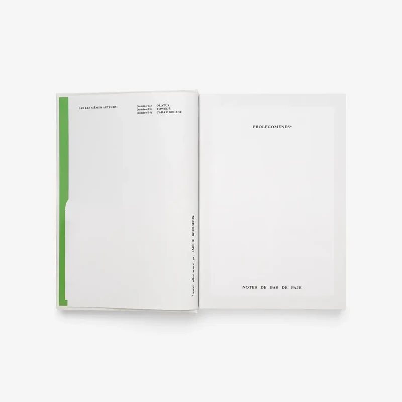 Notes de Bas de Paje - Prolégomènes