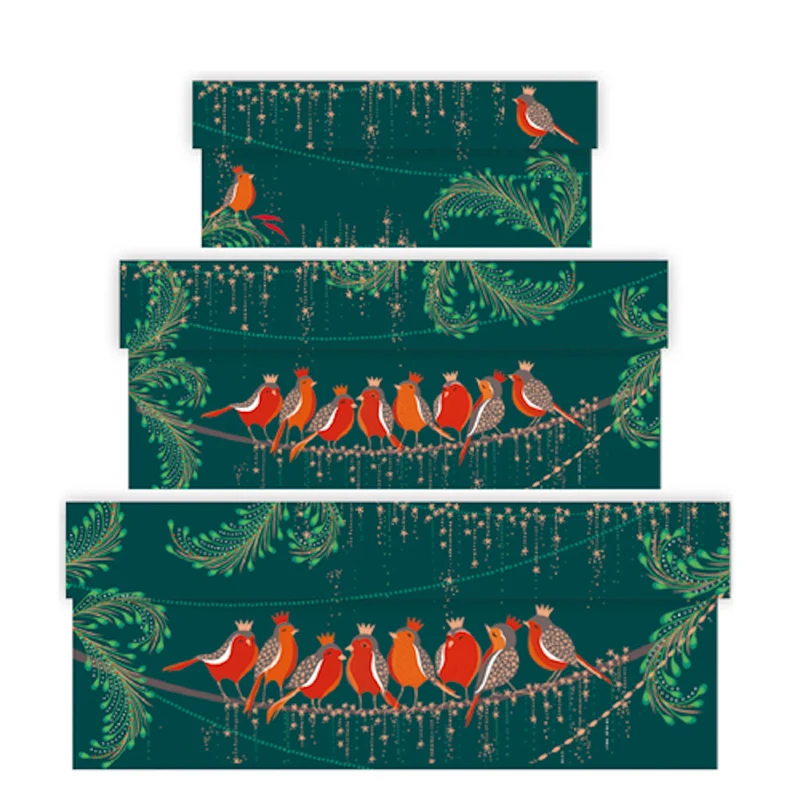 Geschenkboxen-Set „Robins on a wire“ 3-teilig • chic.mic