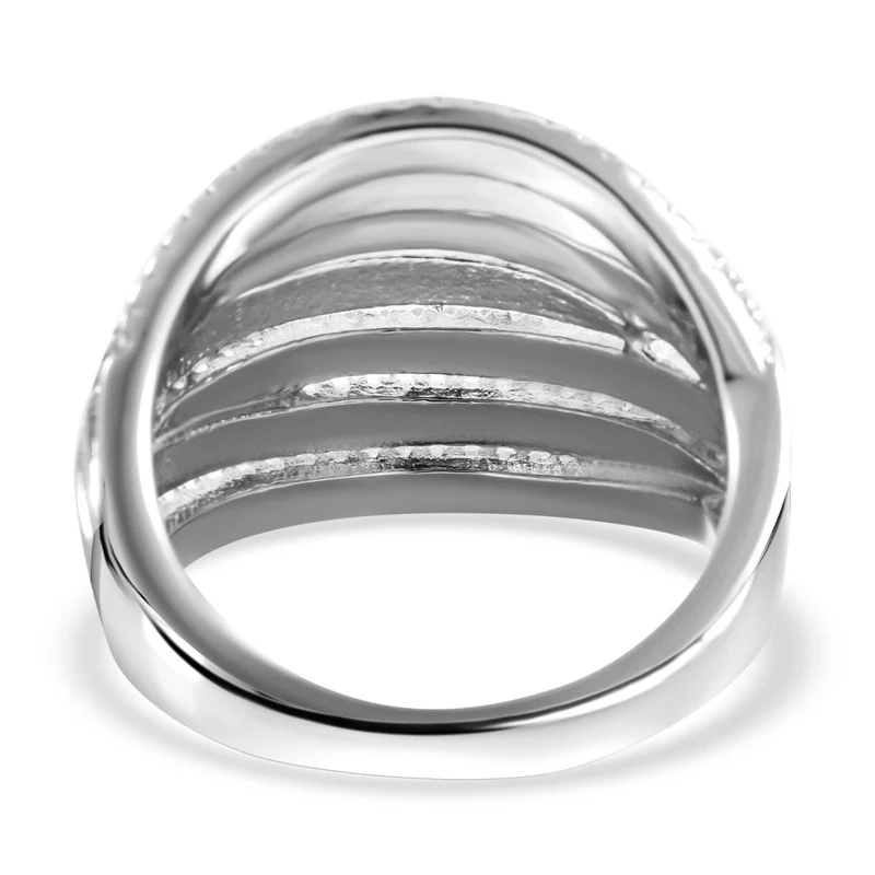 Lustro Stella - Weißer Zirkonia Ring, 925 Silber platiniert ca. 2.64 ct