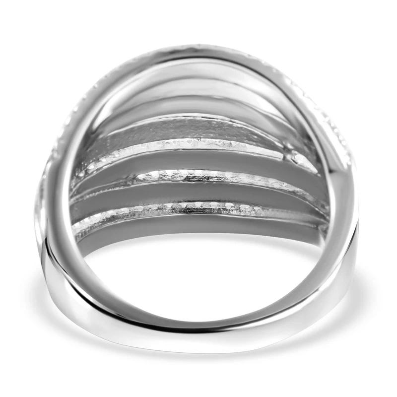 Lustro Stella - Weißer Zirkonia Ring, 925 Silber platiniert ca. 2.64 ct