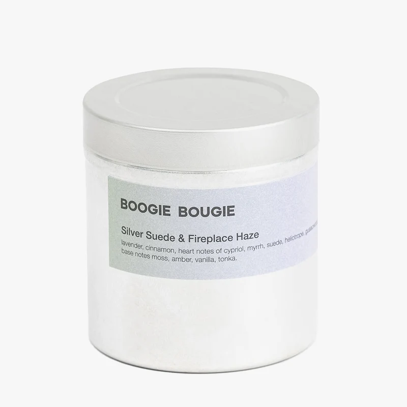Silver Suede & Fireplace Haze – Limited Soy Candle