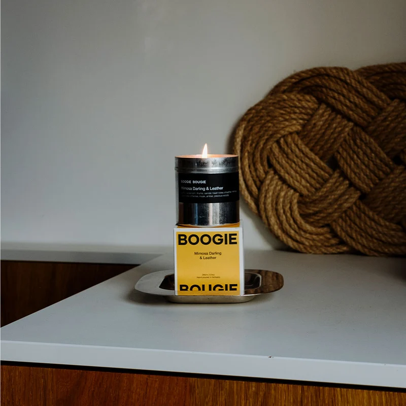 Mimosa Darling & Leather – Soy Candle