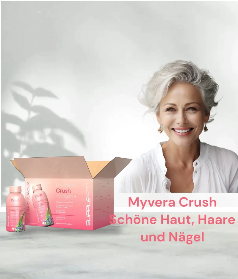 MYVERA CRUSH Collagen + Nahrungsergänzungsmittel in Einzelflaschen à 285 ml (12-er Pack) - 3420 ml