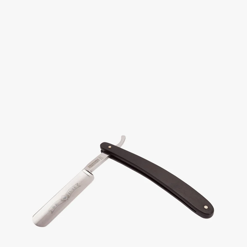 Rasiermesser Ebenholz 5/8" Klinge Ätzung "DE LUXE"