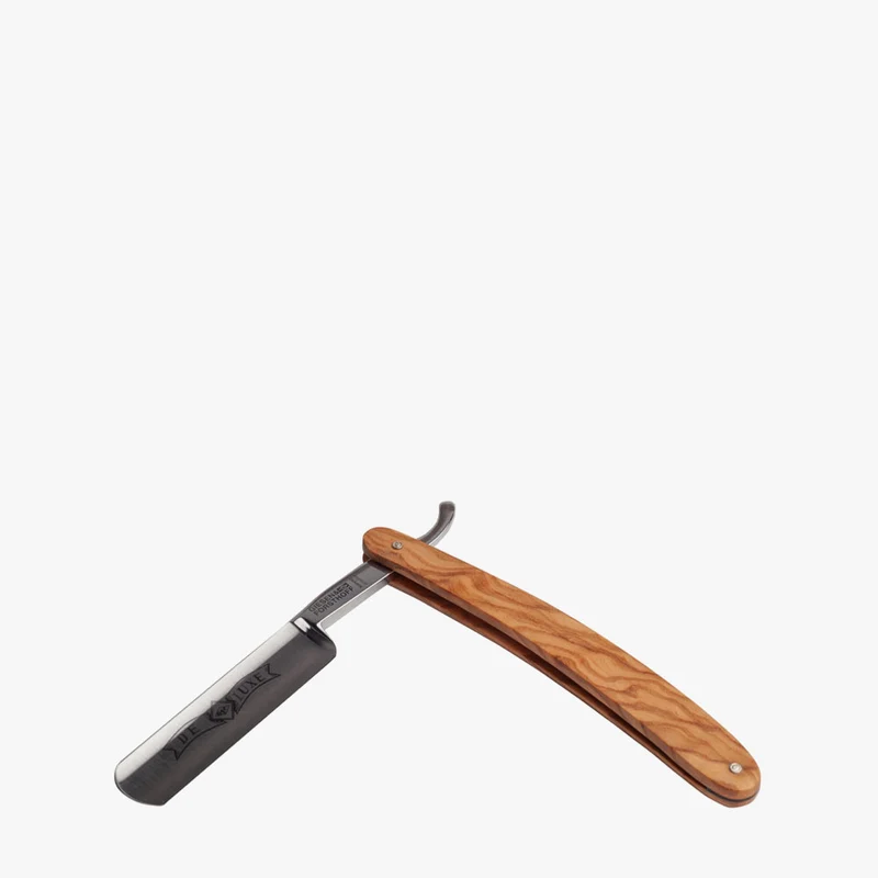 Rasiermesser Olivenholz 5/8" Klinge Ätzung "De Luxe"