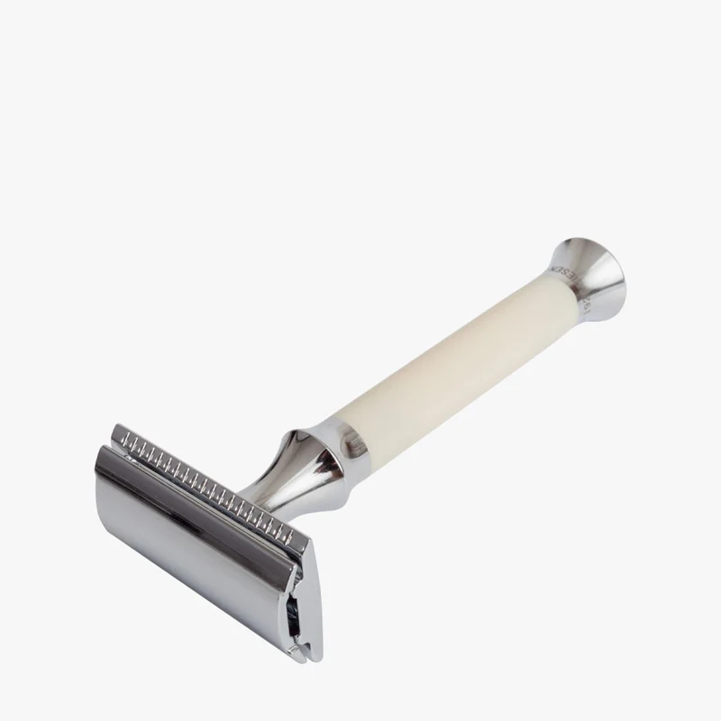 Rasierhobel Gentle Shaver Acryl elfenbeinfarben geschlossener Kamm 100mm