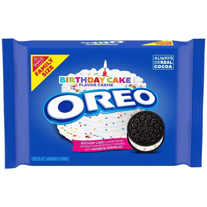 Oreo Birthday Cake Sandwich Cookies - Family Size