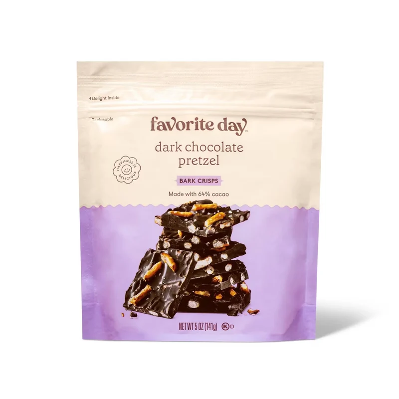Favorite Day -Dark Chocolate Pretzel Bark Crisps Candy