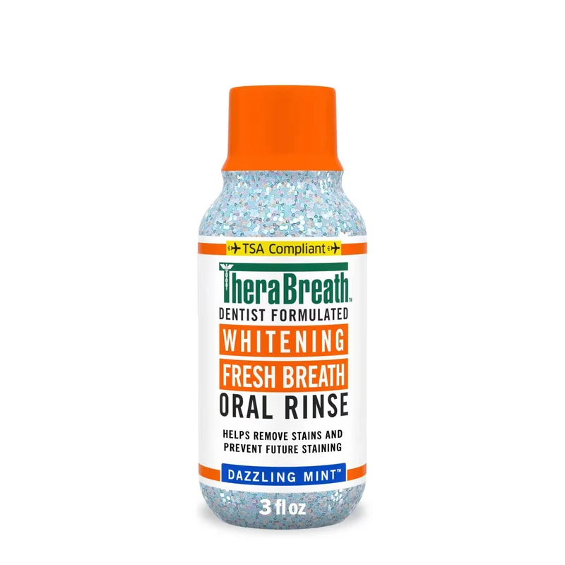 TheraBreath Whitening Mouthwash - Dazzling Mint - Travel Mini 88ml