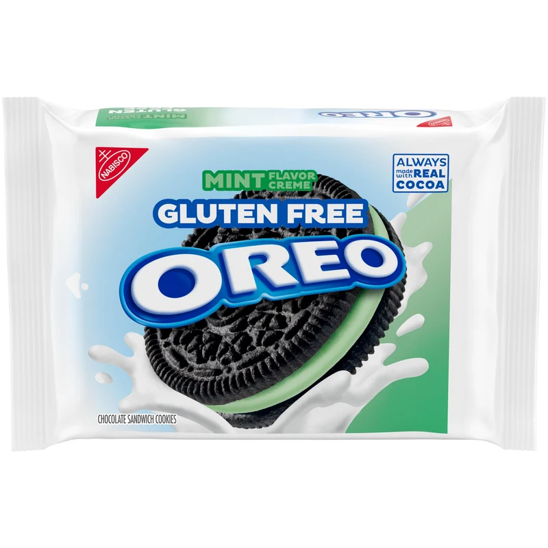 OREO Gluten Free Mint Creme Chocolate Sandwich Cookies, Gluten Free Cookies, 12.47 oz