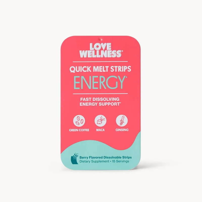 Love Wellness Energy Quick Melt Strips - Energy Support - Berry - 15 strips