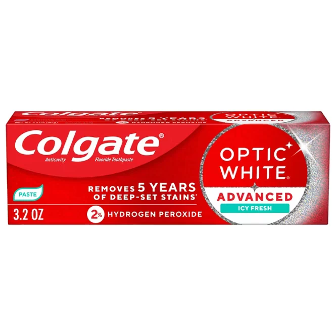 Colgate 2% Peroxide Optic White Whitening Toothpaste - Icy Fresh 90g tube