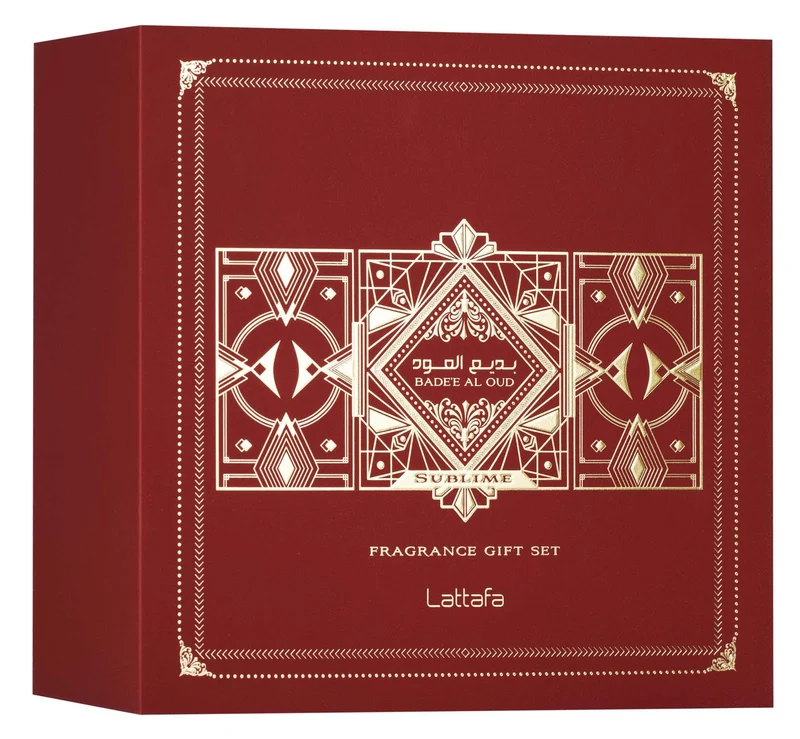 Lattafa Geschenkset – Badee Al Oud Sublime 100 ml + 12 ml + Haarspray