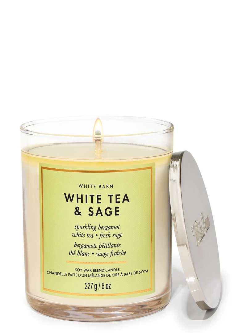 White Tea & Sage Single Wick Candle
