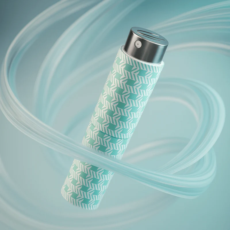 Parfüm Taschenetui Monogram Rope – weiß und türkisgrün