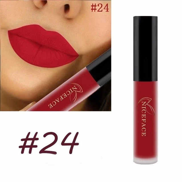 24 Color Liquid Lipstick Matte Long Lasting Makeup Lips Red Matt Nude Gloss Cosmetics Waterproof Matte Lipsticks