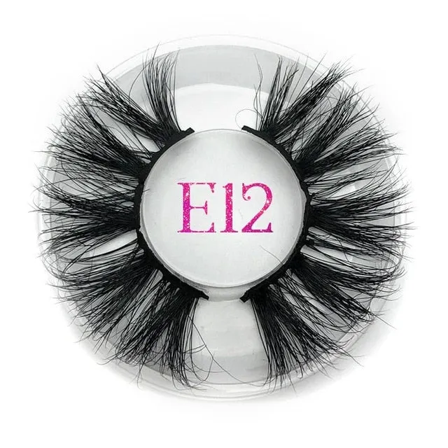 Mikiwi 25mm False Eyelashes Wholesale Thick Strip 25mm 3D Mink Lashes Custom Packaging Label Makeup Dramatic Long Mink Lashes