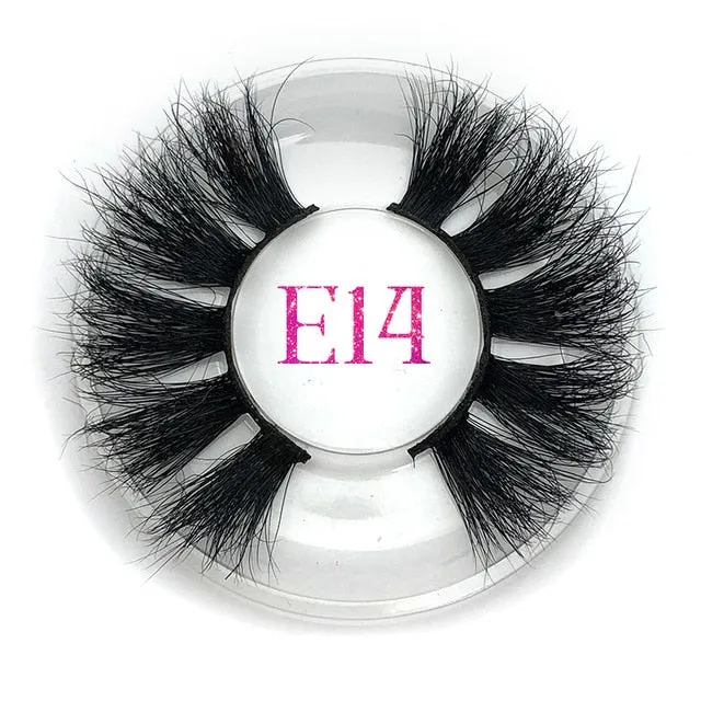 Mikiwi 25mm False Eyelashes Wholesale Thick Strip 25mm 3D Mink Lashes Custom Packaging Label Makeup Dramatic Long Mink Lashes