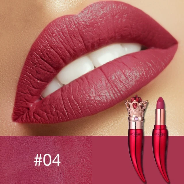 UCANBE Brand Velvet Matte Lipstick Set Luxury Queen Crown Creamy Lip Stick Gentle Pink Nude Makeup Waterproof Lasting Cosmetics