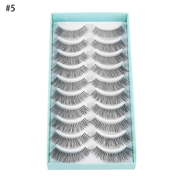 10 Pairs 3D Faux Mink Hair False Eyelashes Fluffy Wispy Multilayer Flutter Eyelash Faux Mink Eye Lashes Extension Makeup Tools