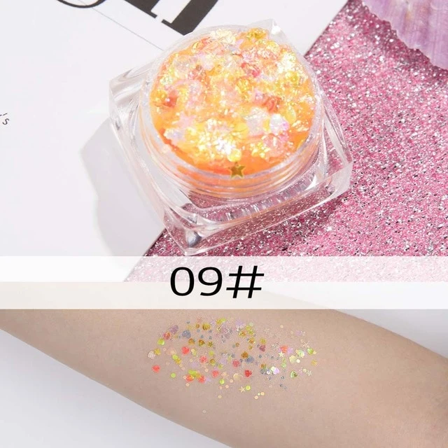 26 colors glitter eyeshadow powder rainbow gold silver pink mermaid flake long lasting waterproof face makeup seuqins gel AM082