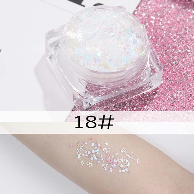 26 colors glitter eyeshadow powder rainbow gold silver pink mermaid flake long lasting waterproof face makeup seuqins gel AM082