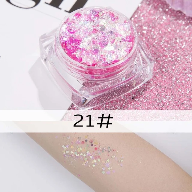 26 colors glitter eyeshadow powder rainbow gold silver pink mermaid flake long lasting waterproof face makeup seuqins gel AM082