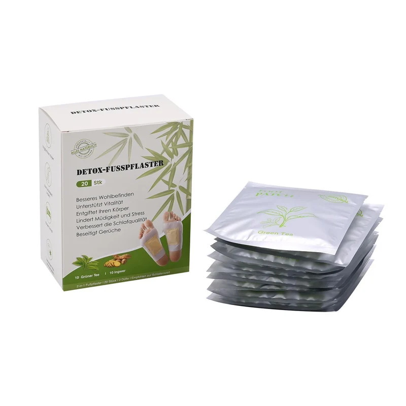 20er Set Detox Pflaster, 10Stk. Ingwer, 10 Stk. grüner Tee, 10 Tage Kur, grüner Tee und Ingwer