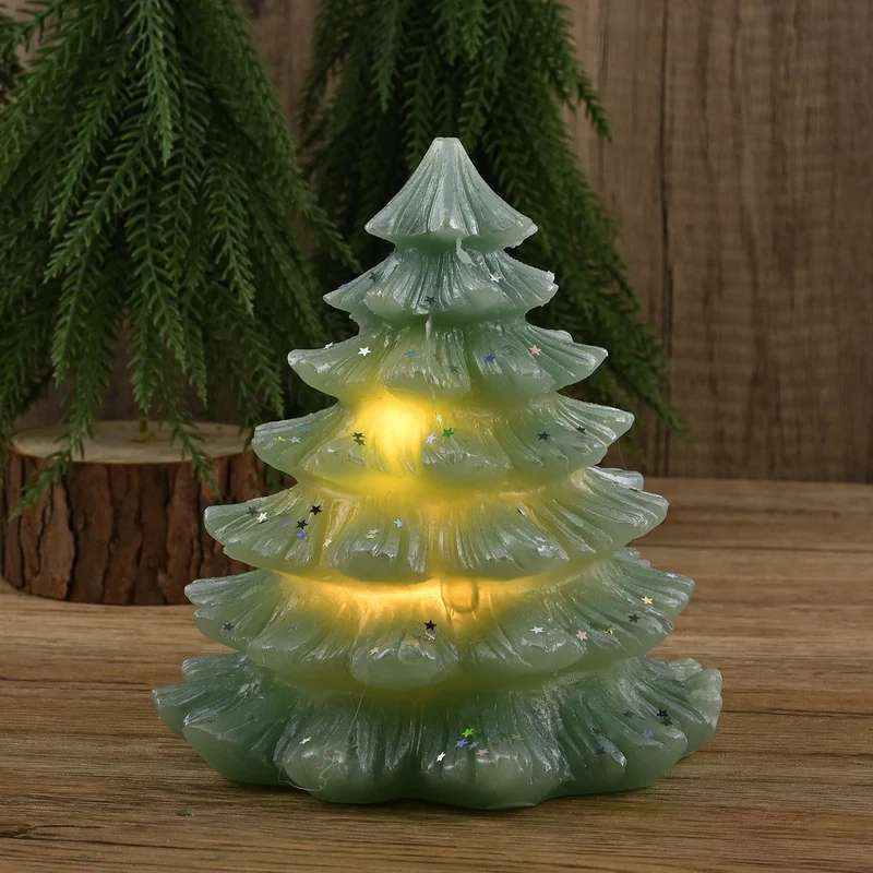LED Kerze 13.5x15cm mit warmes Licht